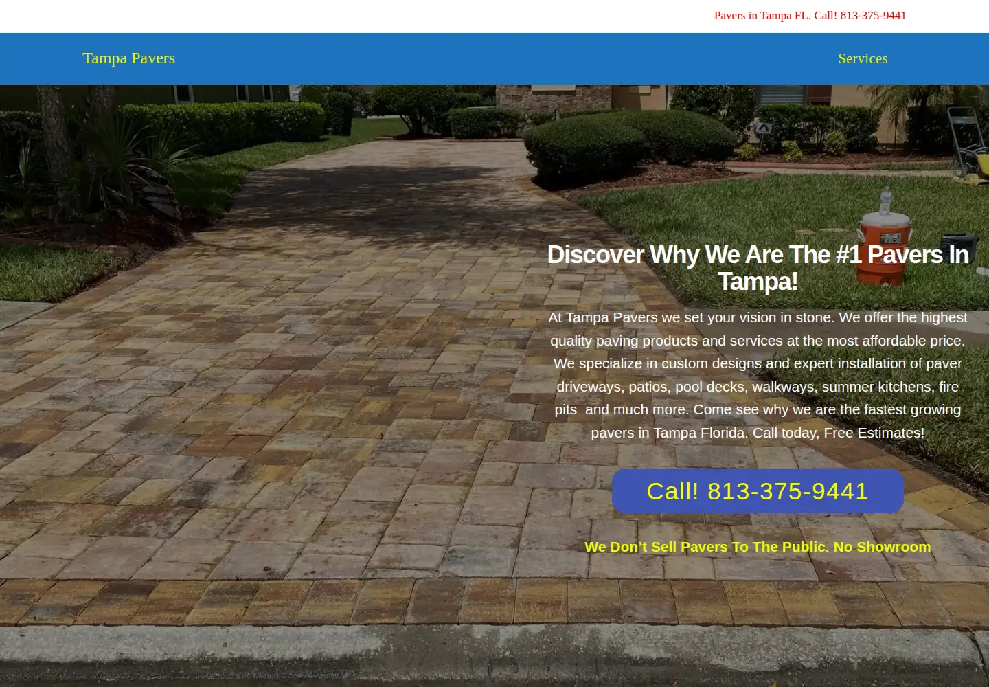 Screenshot of wholesalepaverstampabay.com