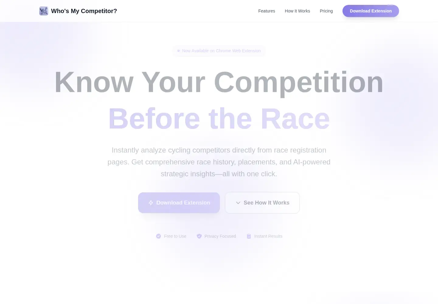 Captured homepage of whosmycompetitor.com in the current scan