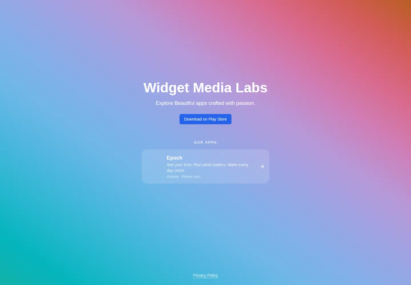 Captured homepage of widgetmedialabs.com in the current scan