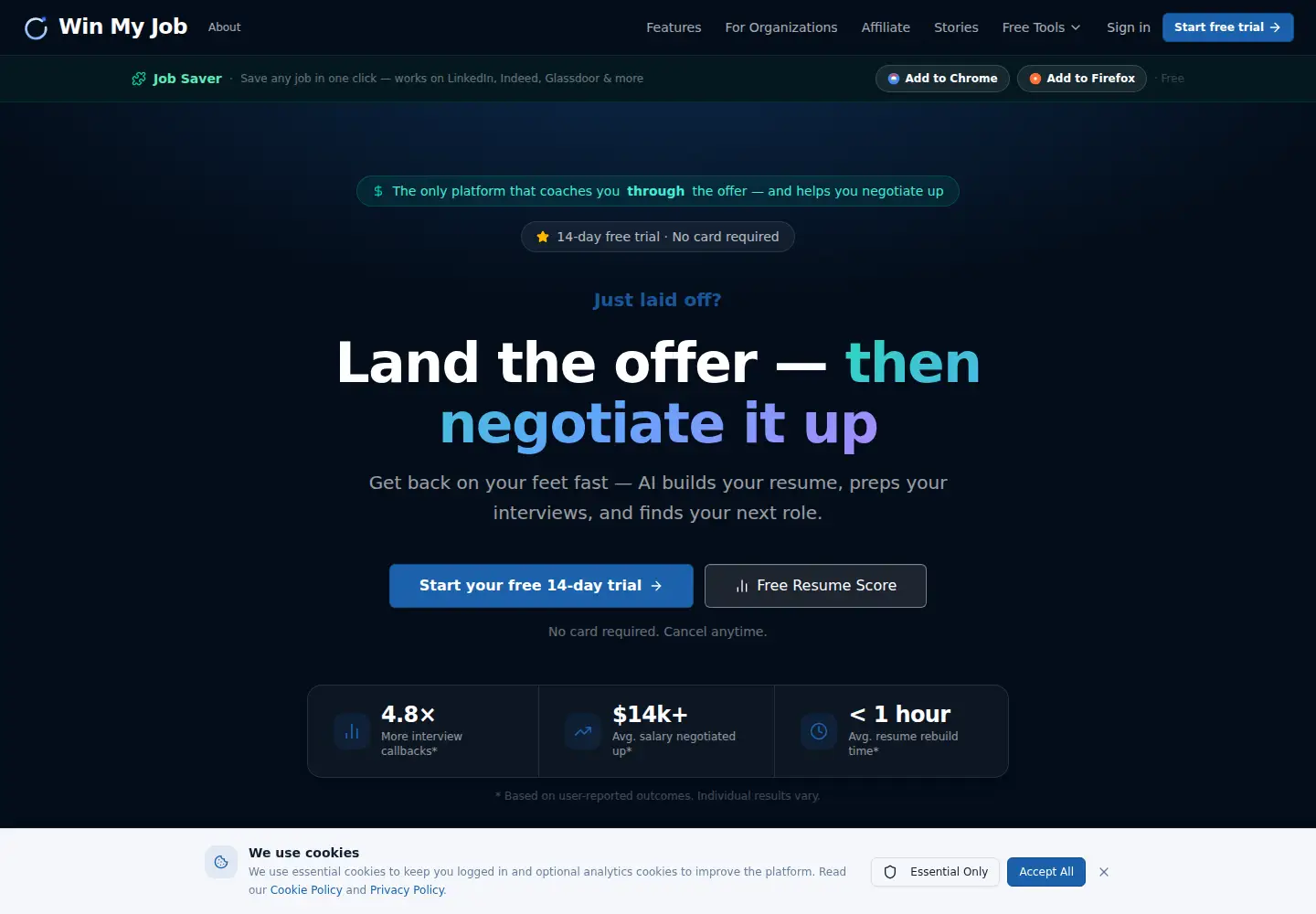 Screenshot of winmyjob.com