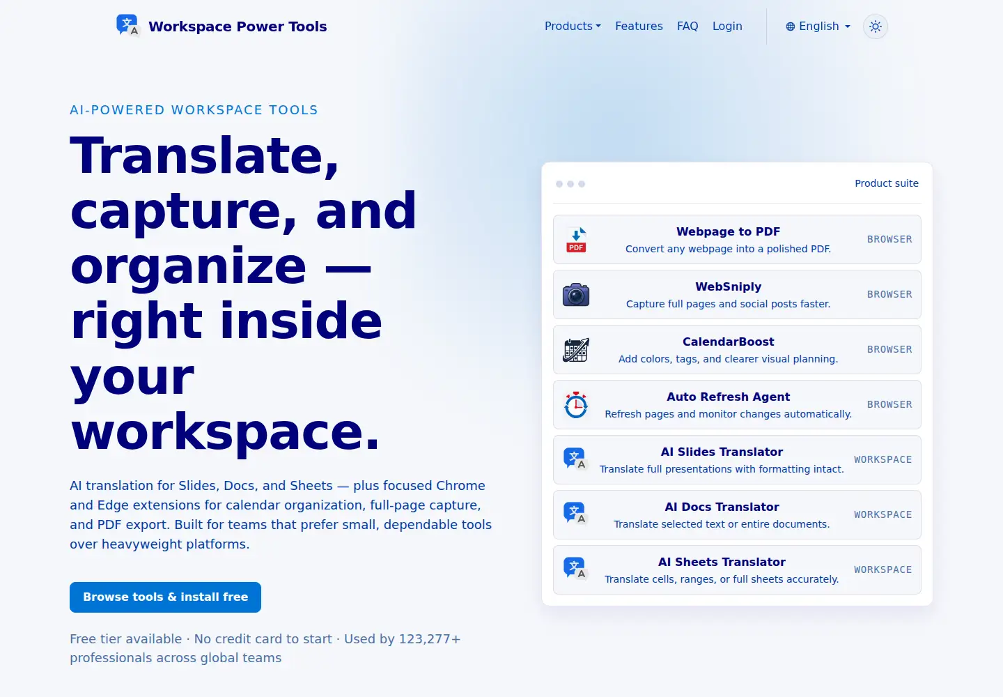 Screenshot of workspacepowertools.com