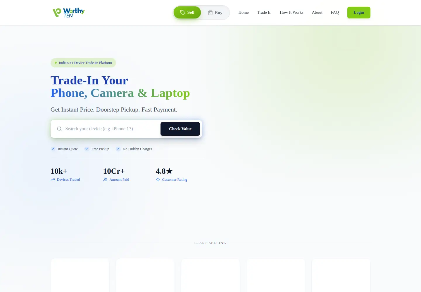 Screenshot of worthyten.com