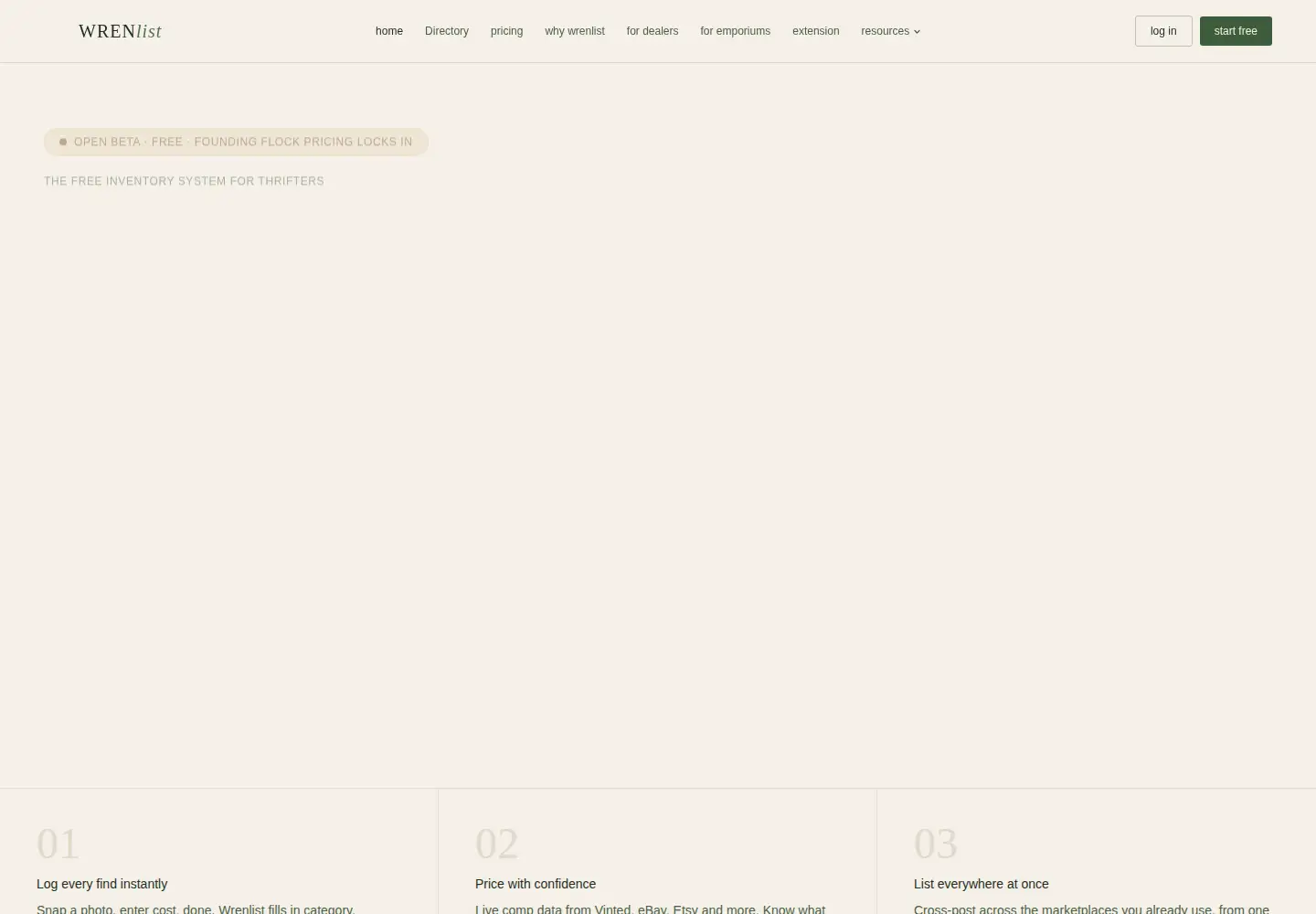 Screenshot of wrenlist.com