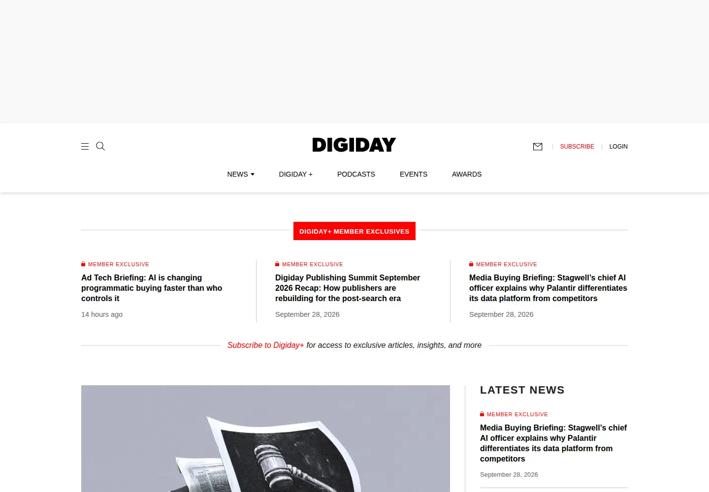 Screenshot of digiday.com