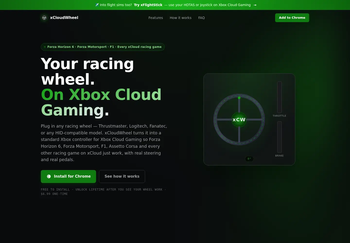 Captured homepage of xcloudwheel.com in the current scan