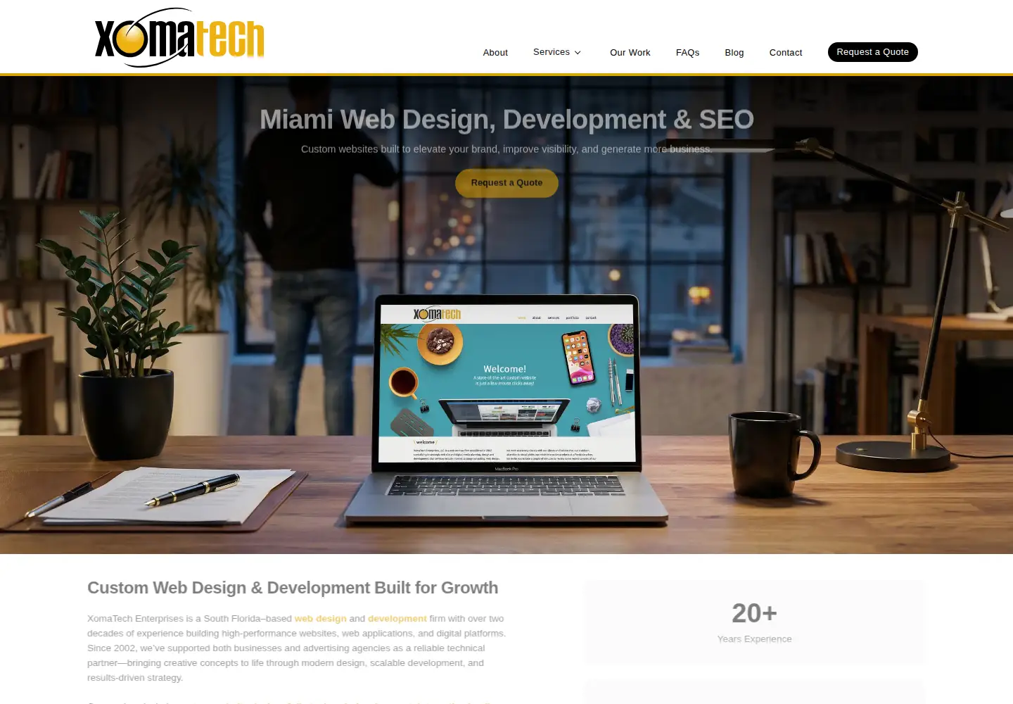 Captured homepage of xomatech.com in the current scan