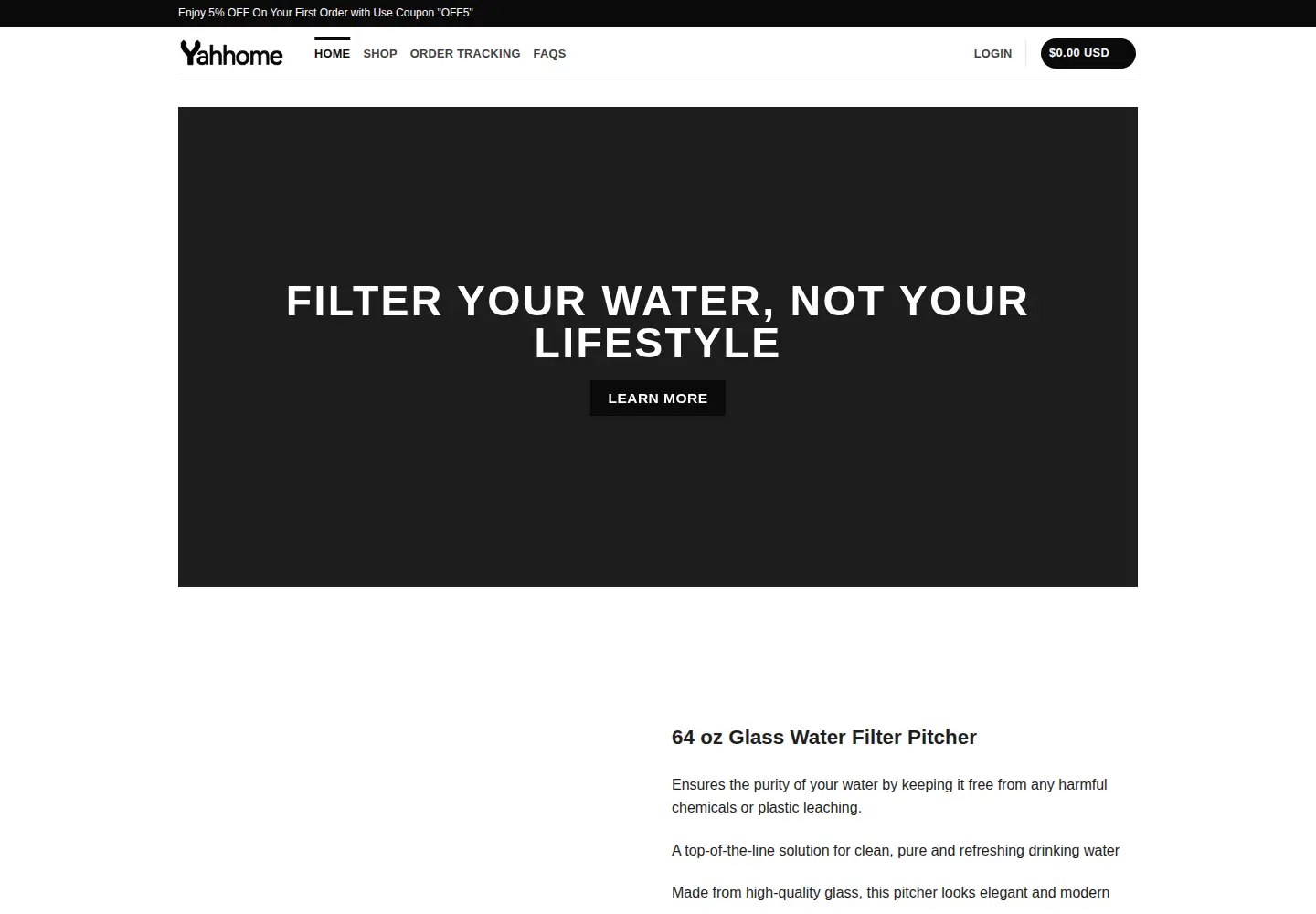 Captured homepage of yahhome.com in the current scan