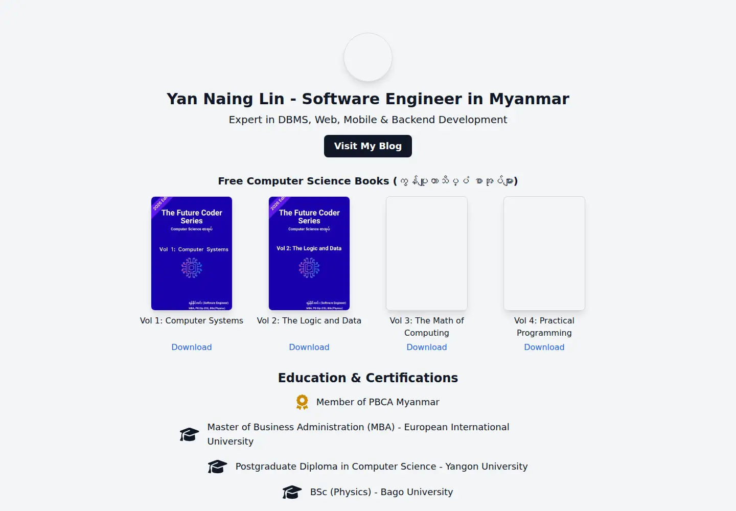 Captured homepage of yannainglin.com in the current scan