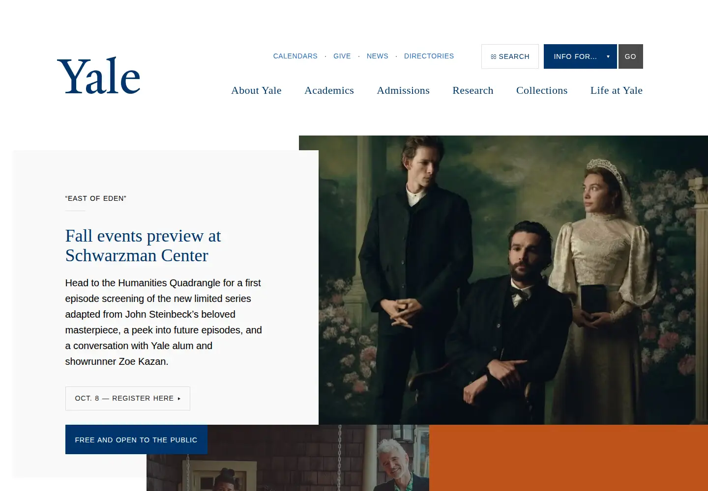 Screenshot of yale.edu