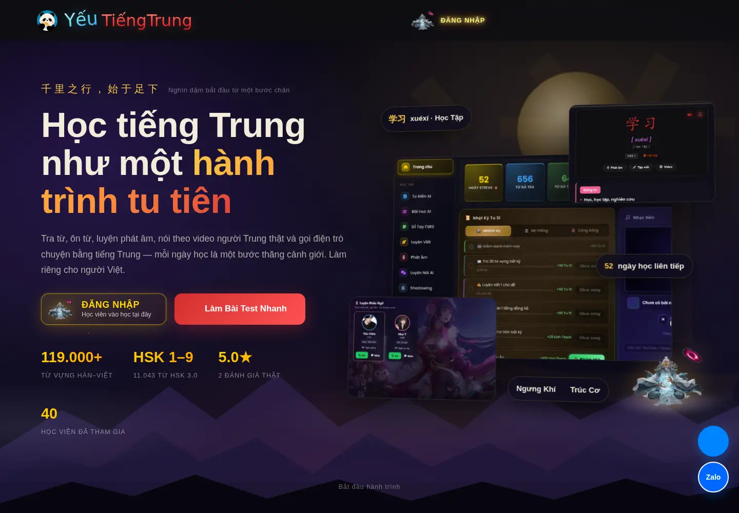 Screenshot of yeu-tiengtrung.com