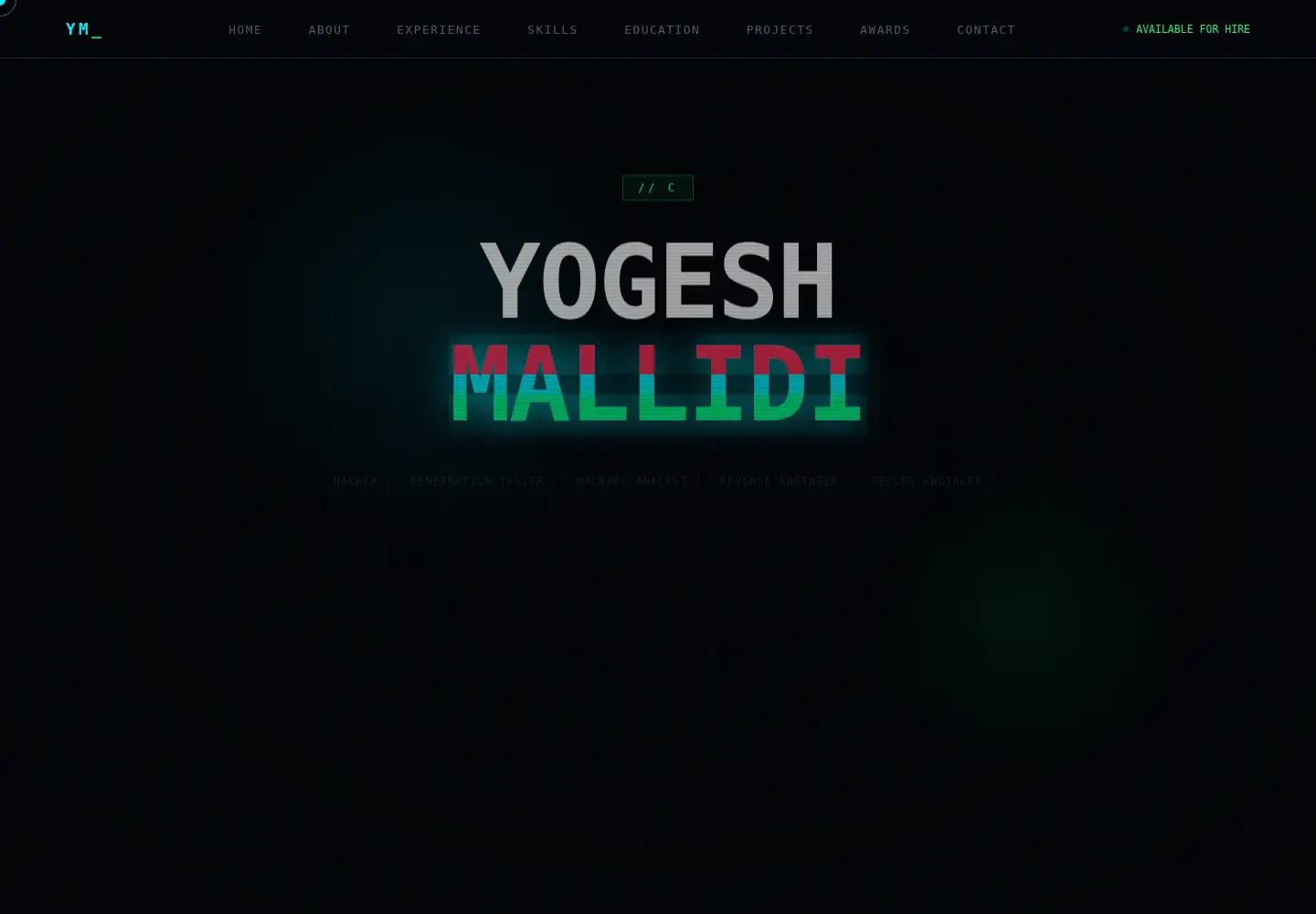 Screenshot of yogeshmallidi.com