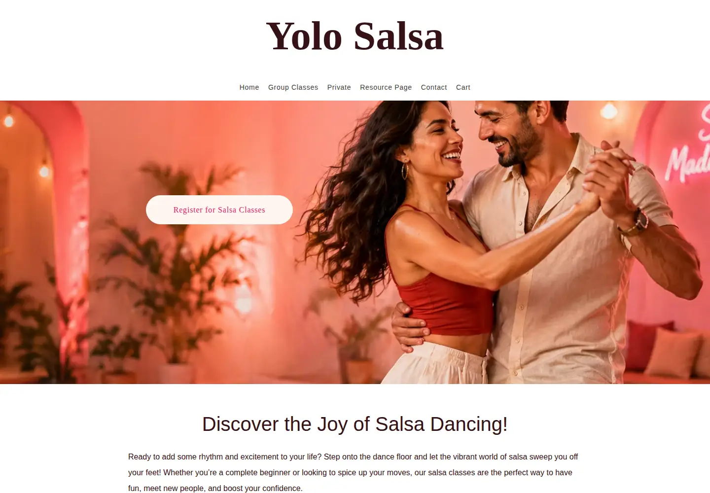 Screenshot of yolosalsa.com