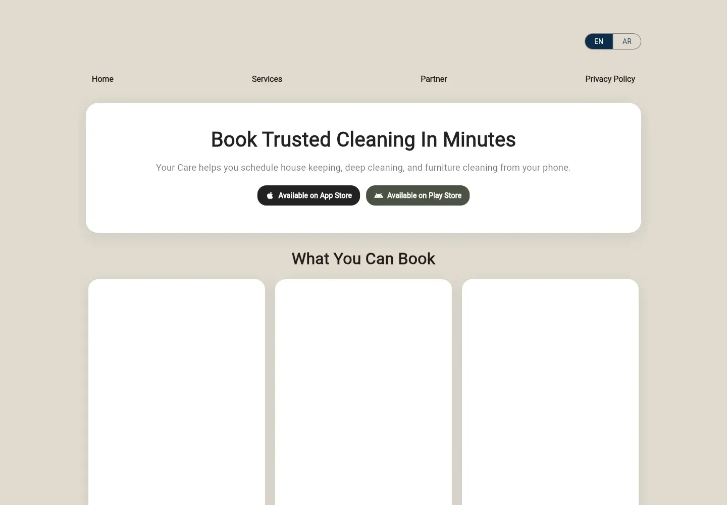 Screenshot of yourcarehere.com