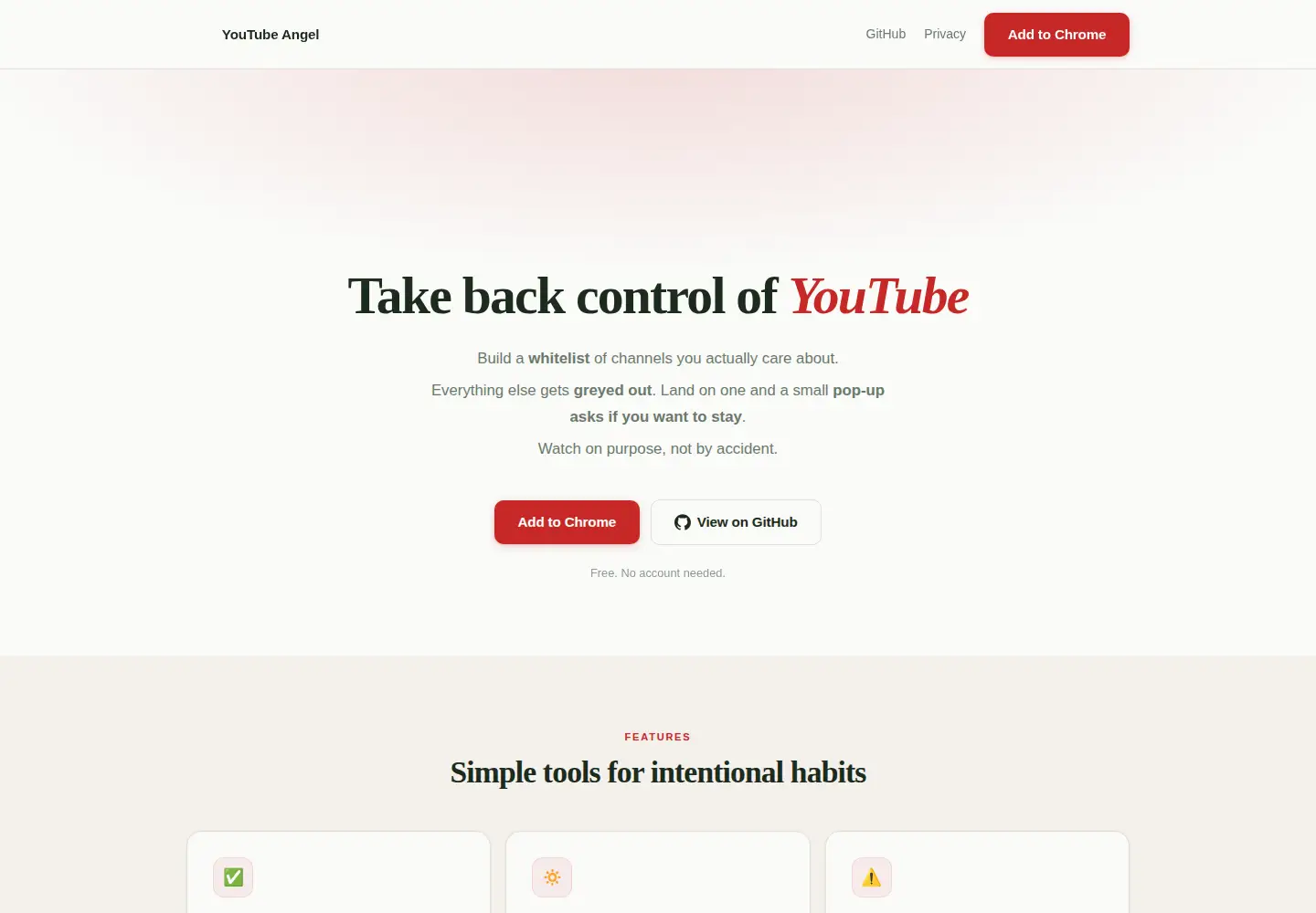 Screenshot of youtubeangel.com