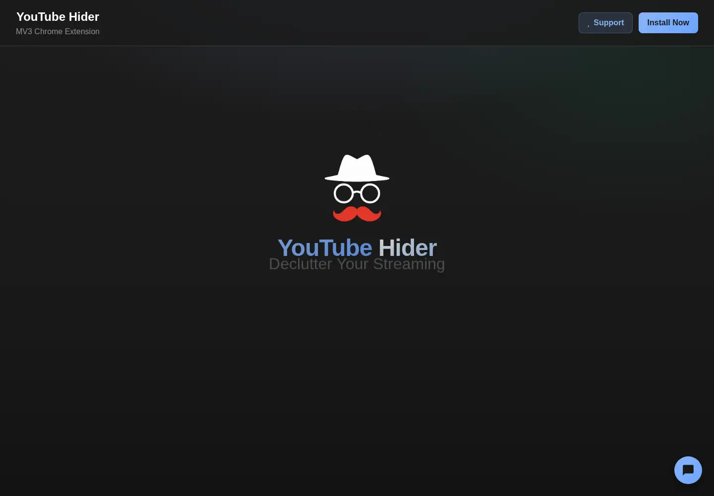 Screenshot of youtubehider.com
