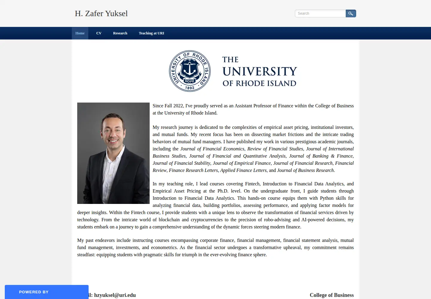 Screenshot of zaferyuksel.com