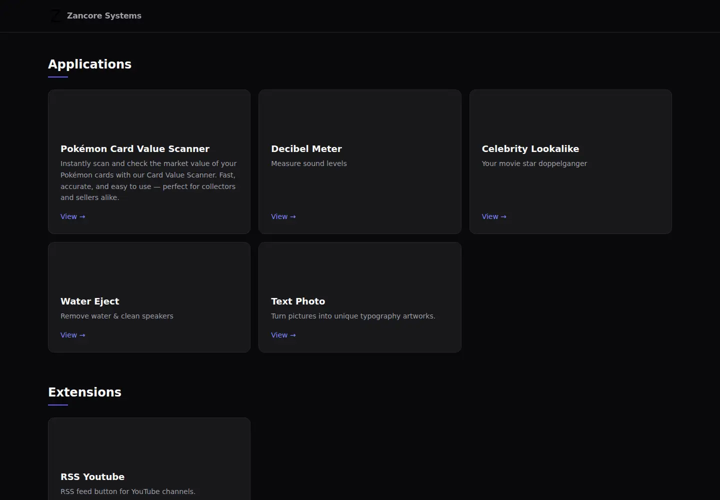 Screenshot of zancoresystems.com
