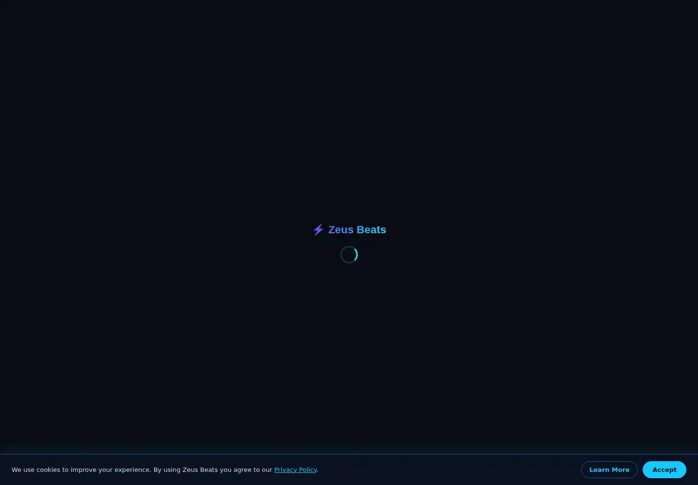 Screenshot of zeusbeats.com