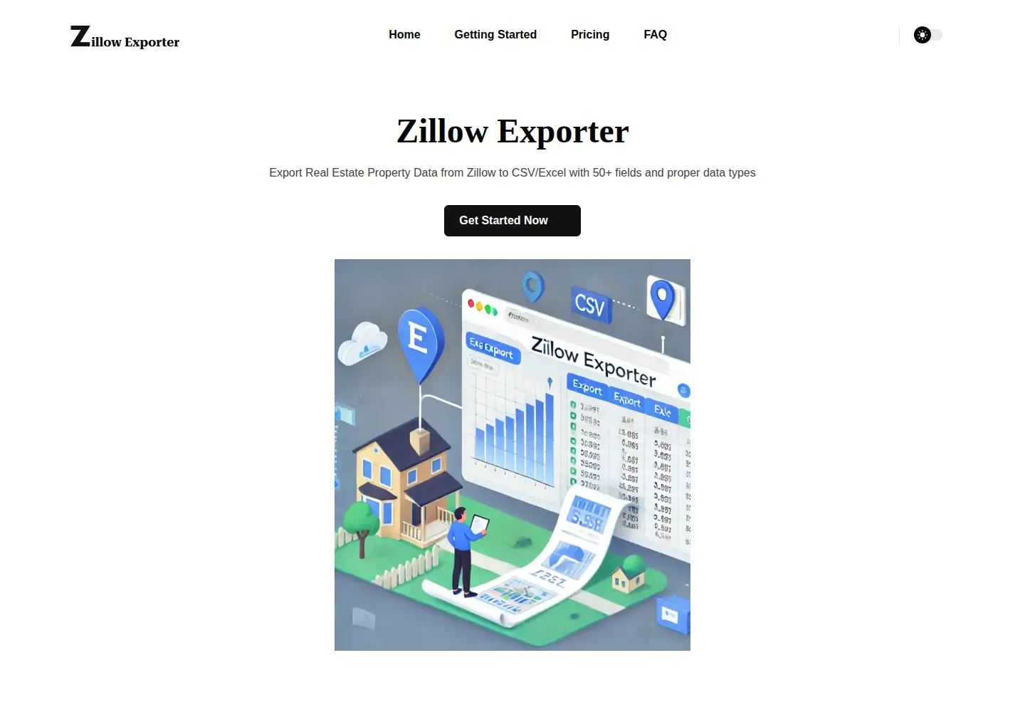 Screenshot of zillowexporter.com
