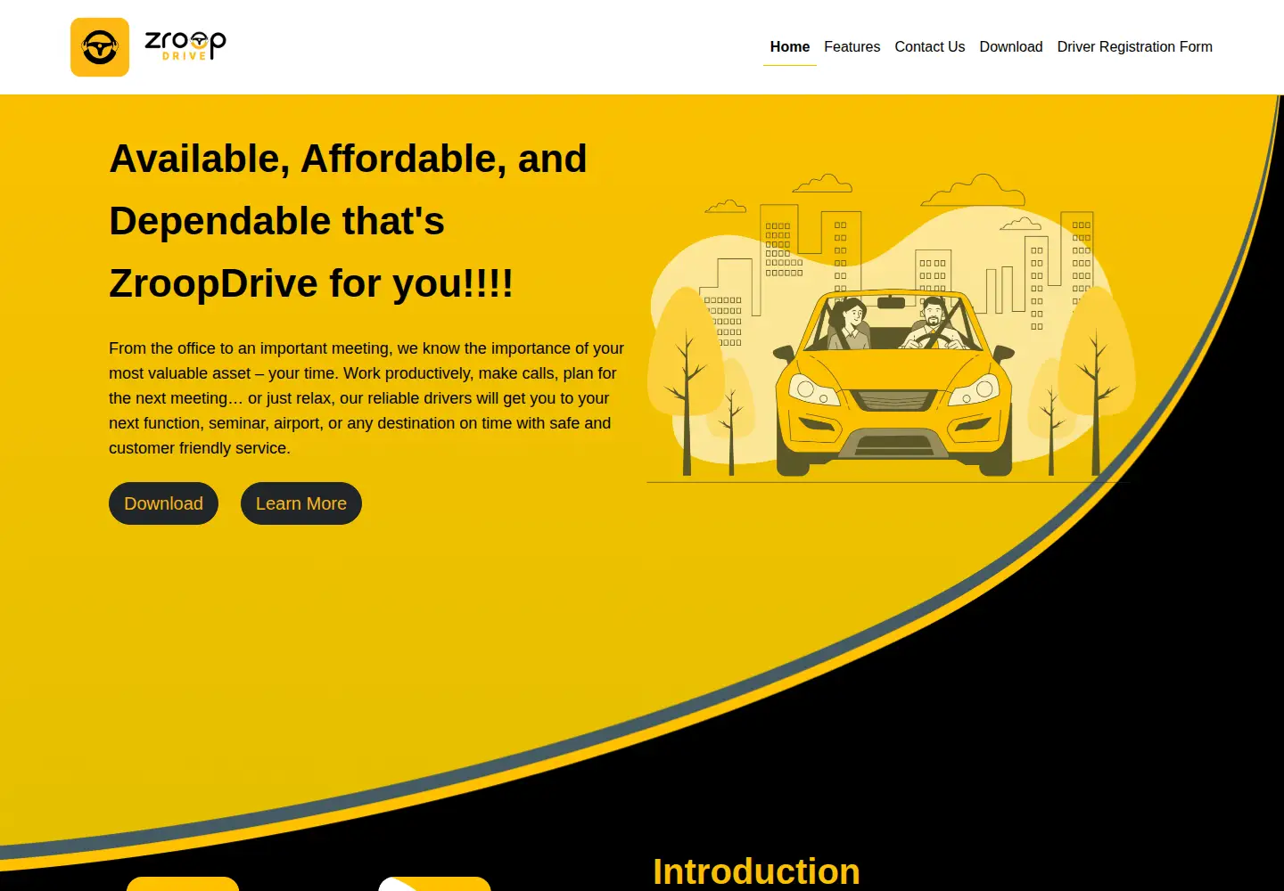 Captured homepage of zroopdrive.com in the current scan