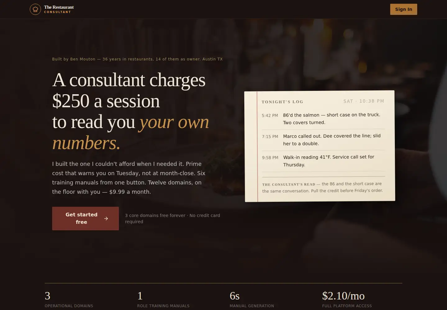 Screenshot of restaurantai.consulting