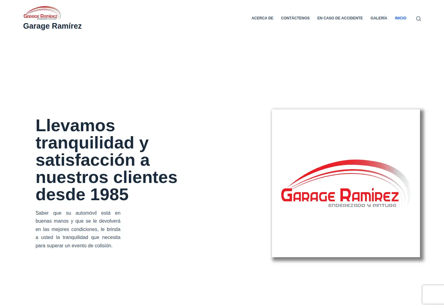 Captured homepage of garageramirez.co.cr in the current scan