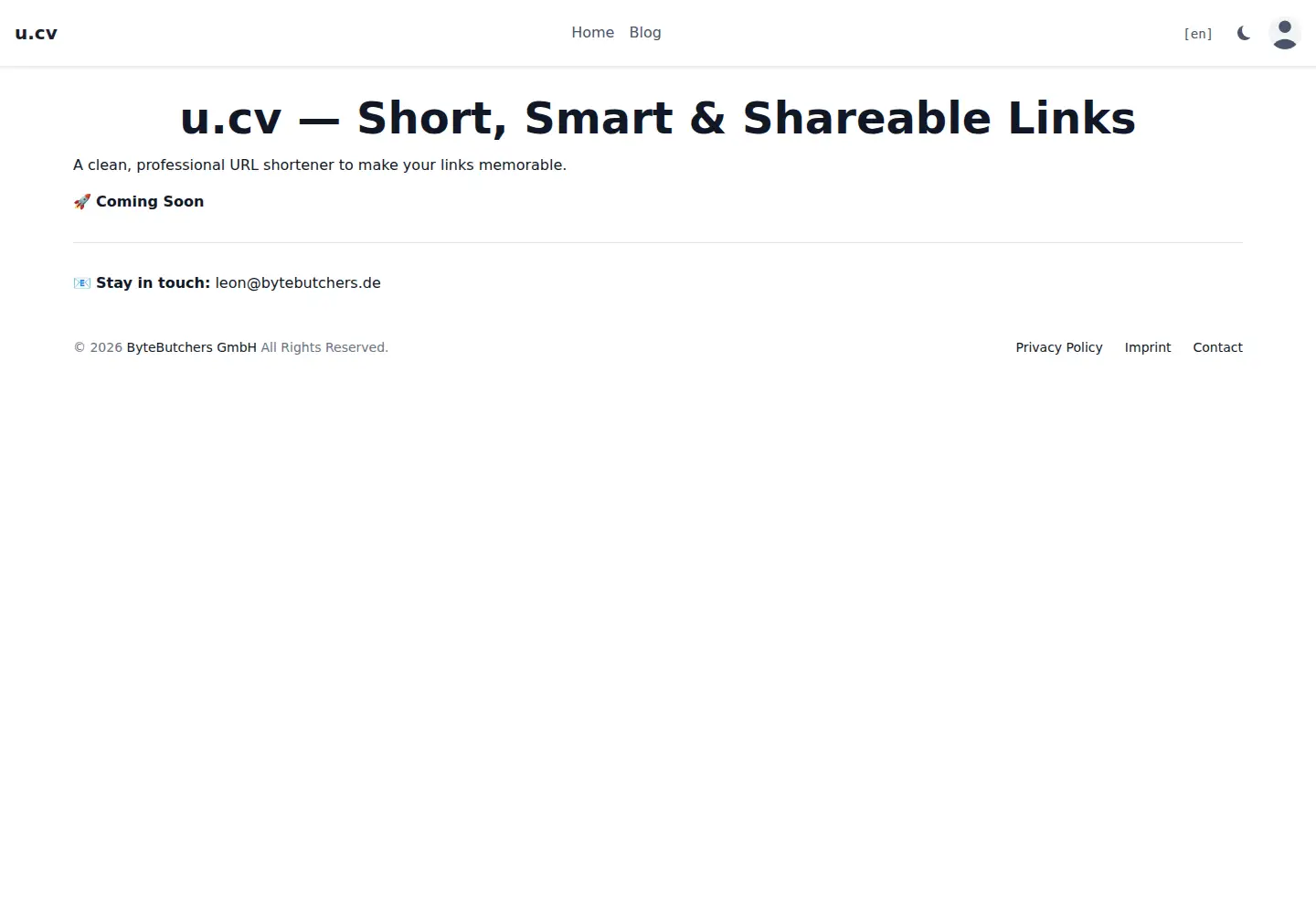 Captured homepage of u.cv in the current scan