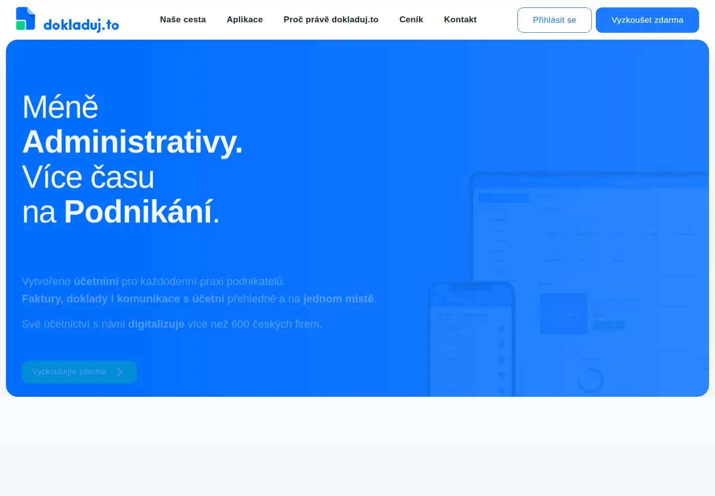 Screenshot of dokladujto.cz