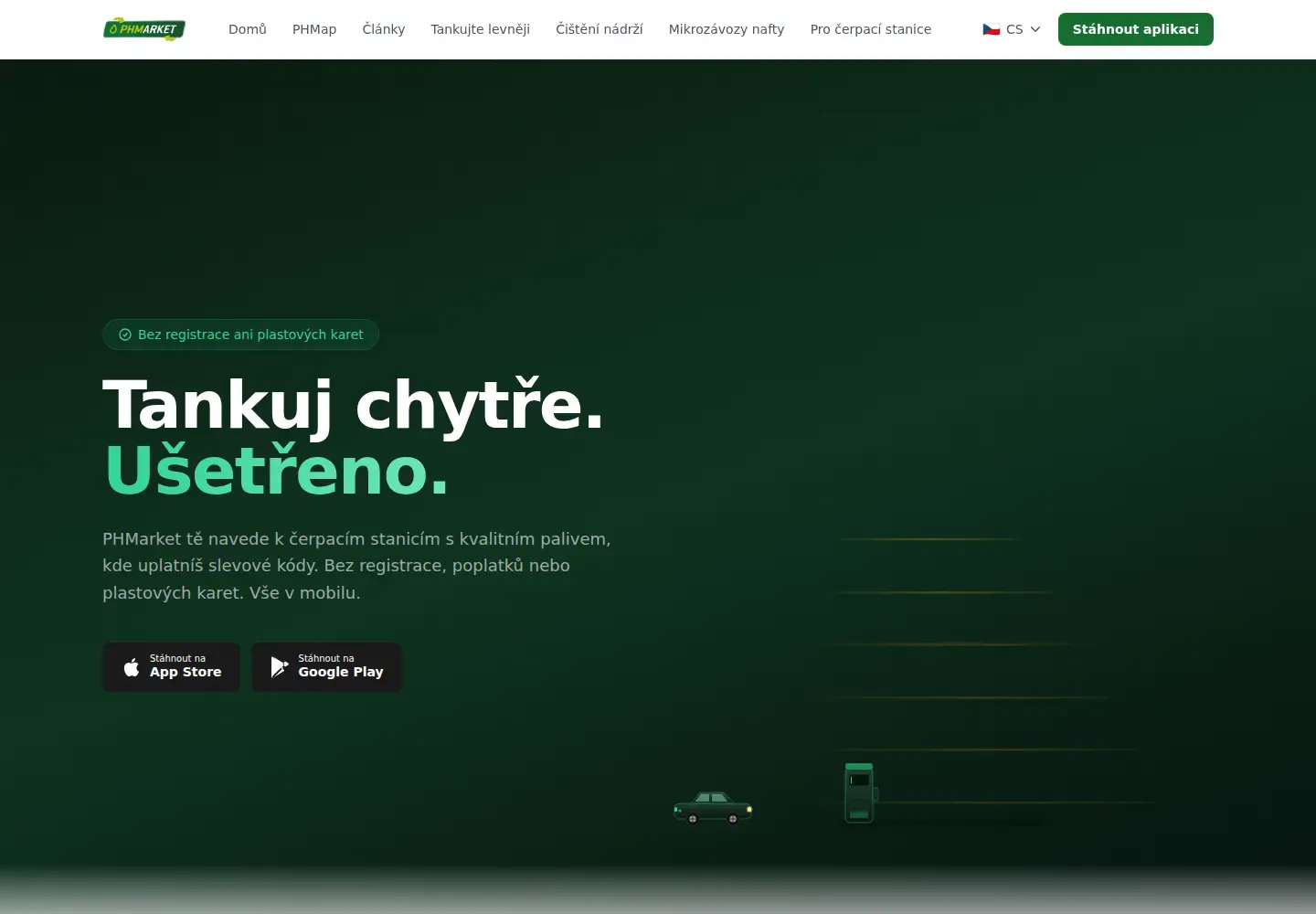 Captured homepage of phmarket.cz in the current scan