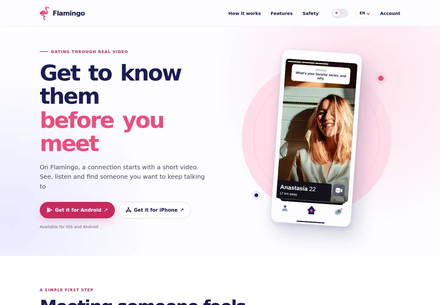 Captured homepage of flamingo.dating in the current scan