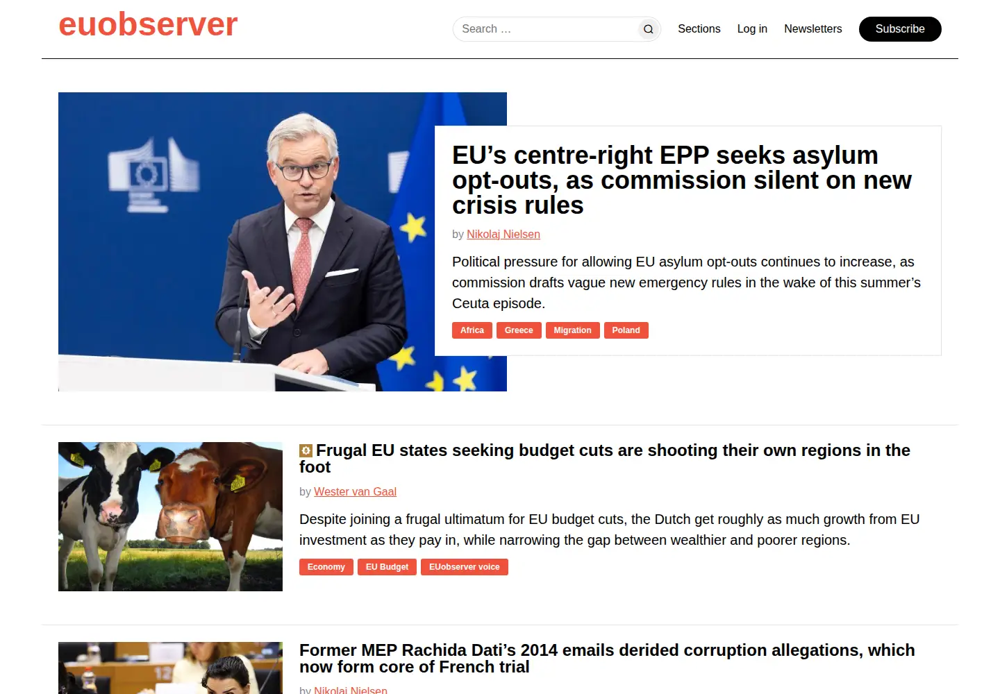 Screenshot of euobserver.com