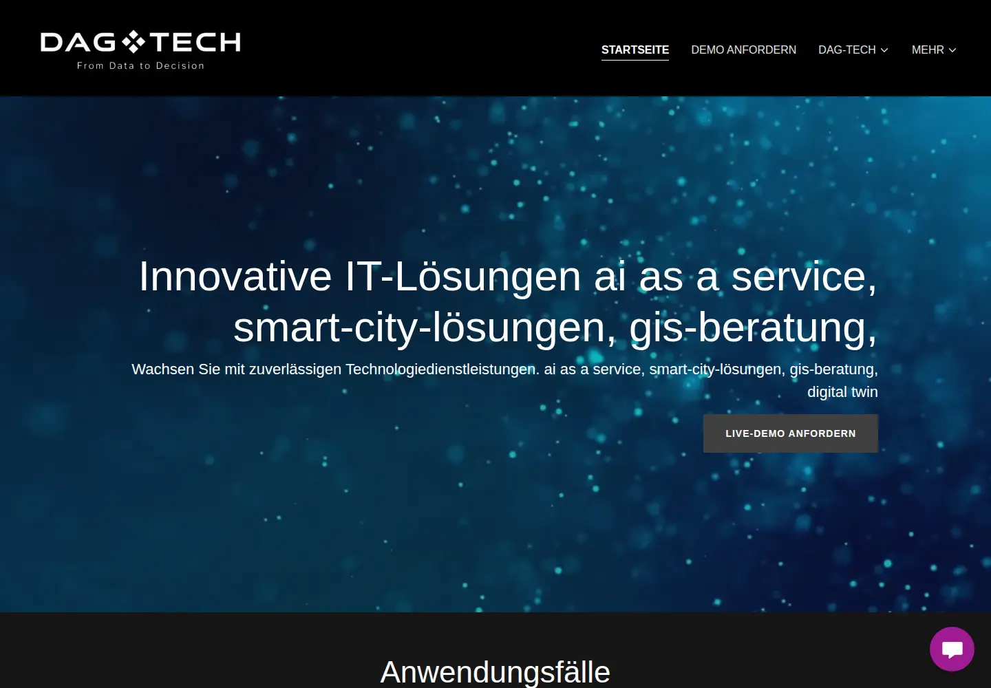 Captured homepage of dagtech.de in the current scan
