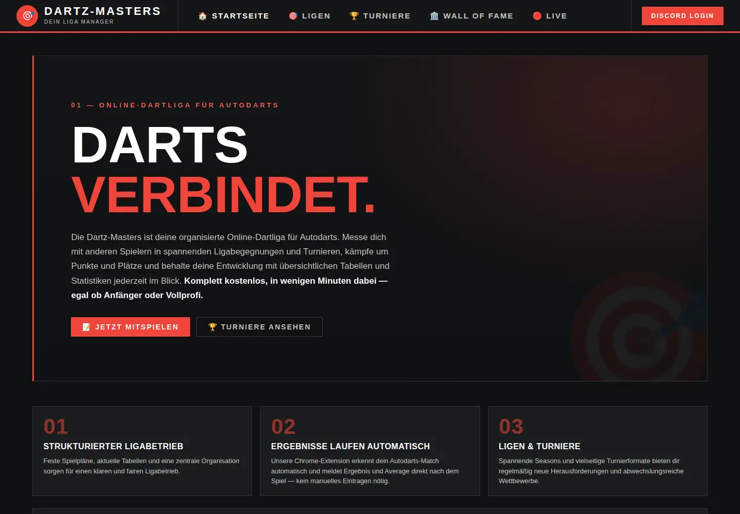 Screenshot of dartz-masters.de