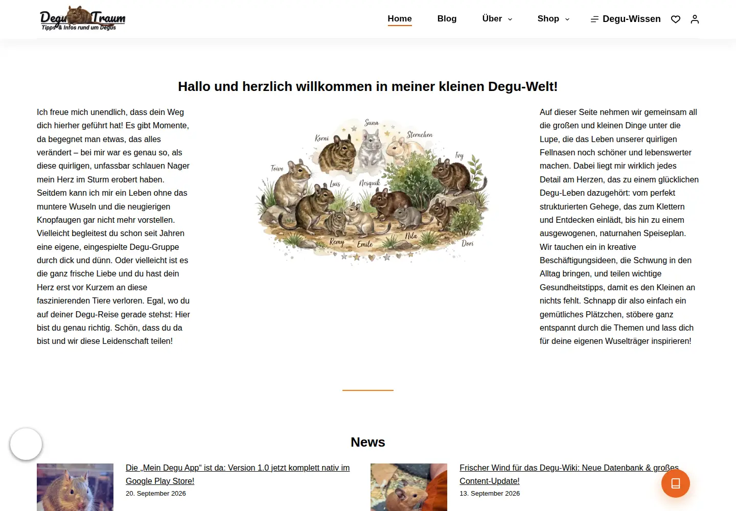 Screenshot of degu-traum.de