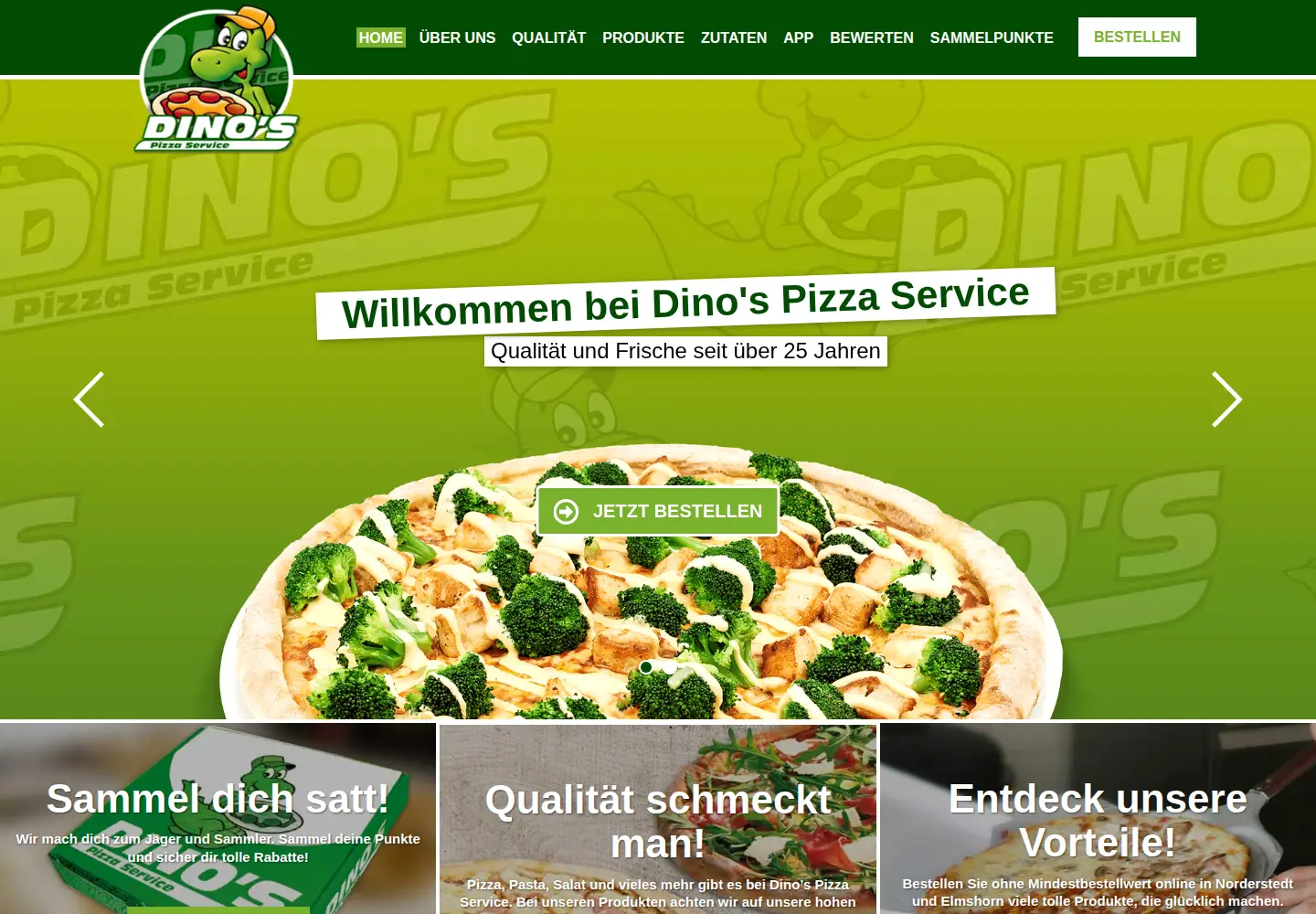 Captured homepage of dinos-pizzaservice.de in the current scan