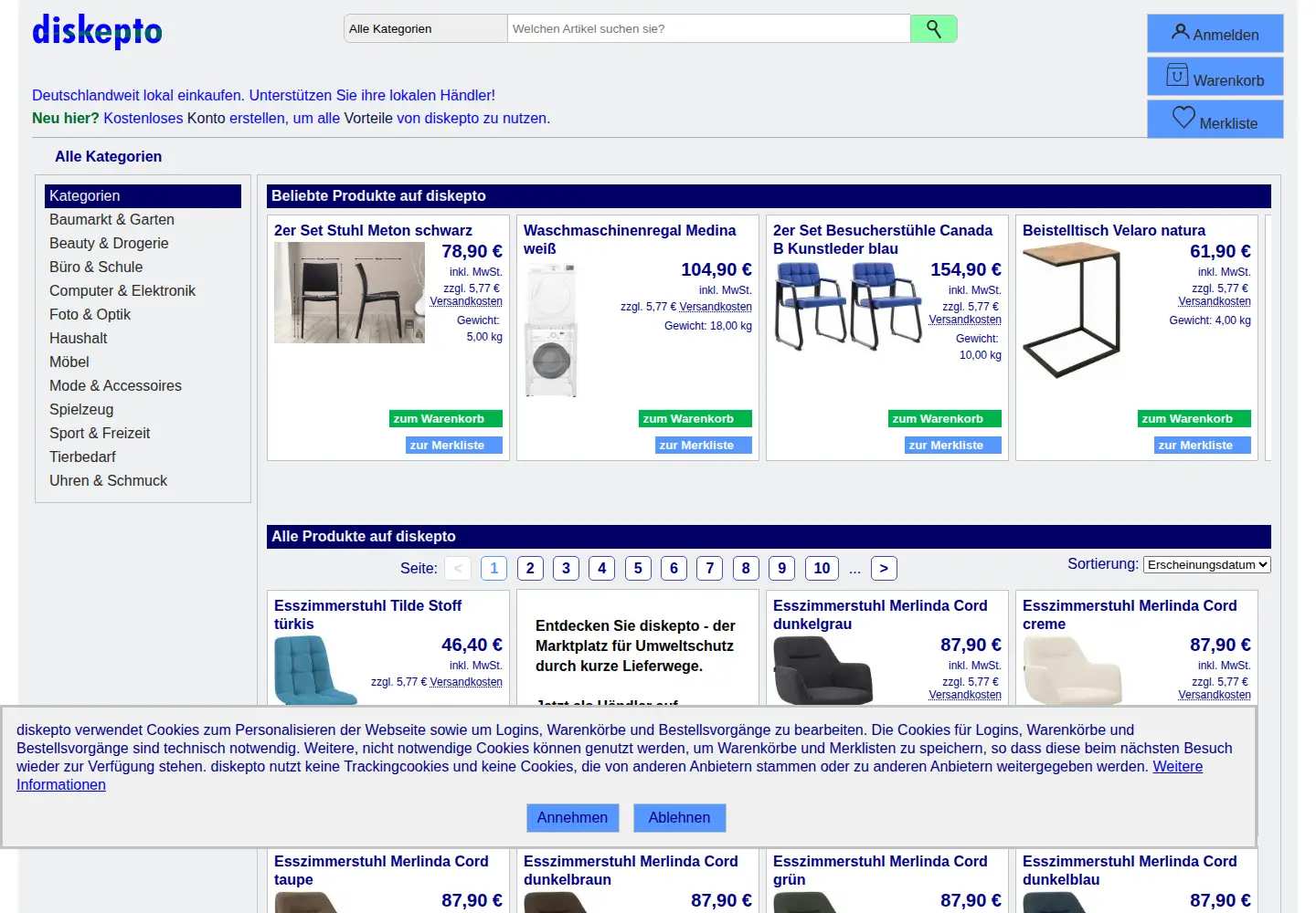 Screenshot of diskepto.de