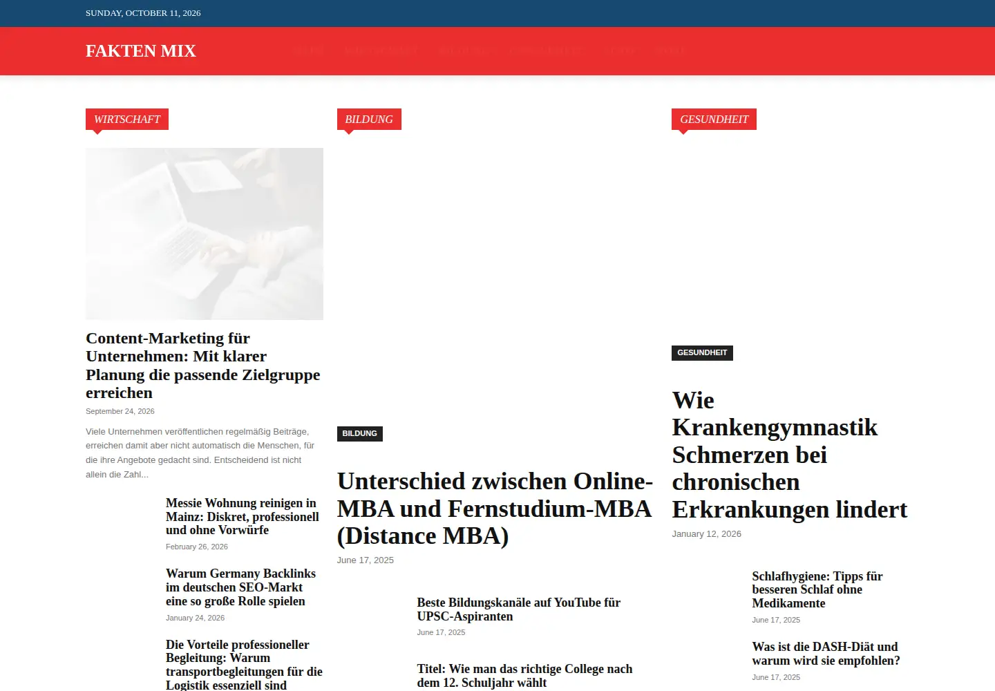 Screenshot of faktenmix.de