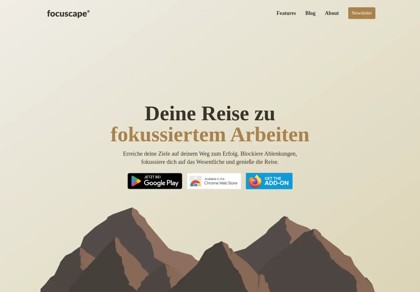 Captured homepage of focuscape.de in the current scan