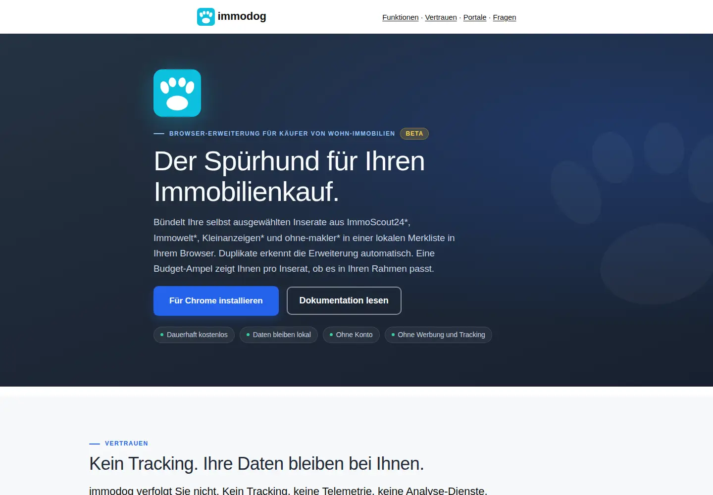 Screenshot of immodog.de
