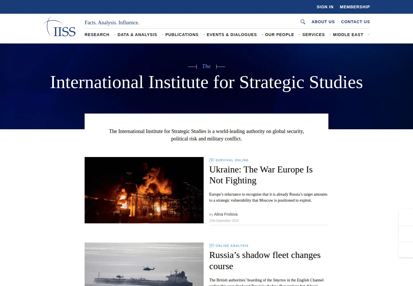 Screenshot of iiss.org
