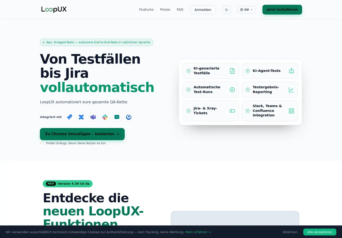 Captured homepage of loopux.de in the current scan