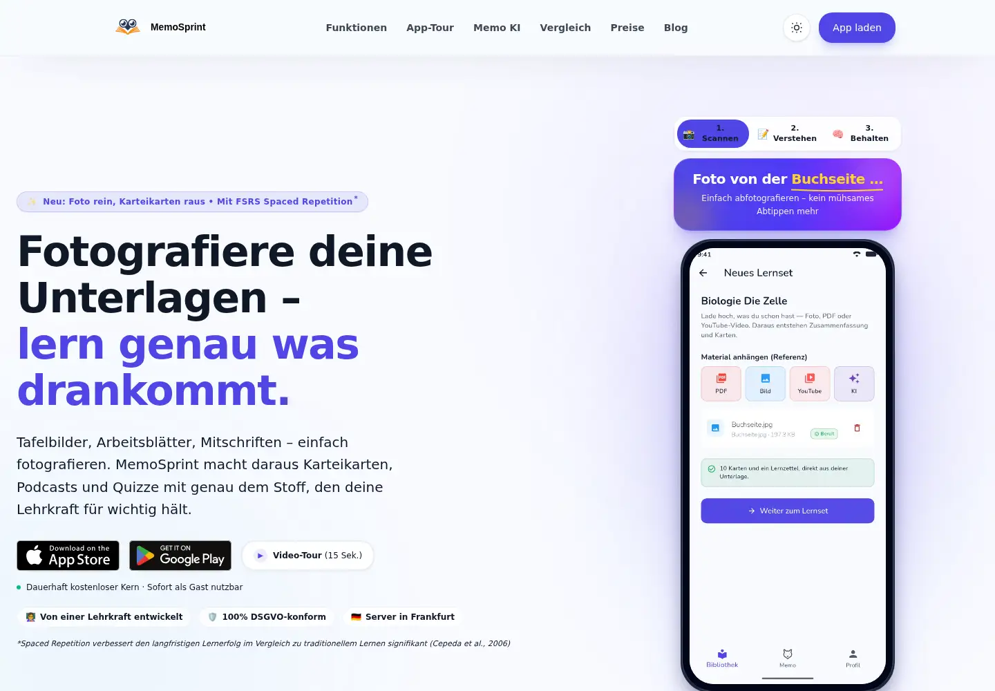 Captured homepage of memosprint.de in the current scan