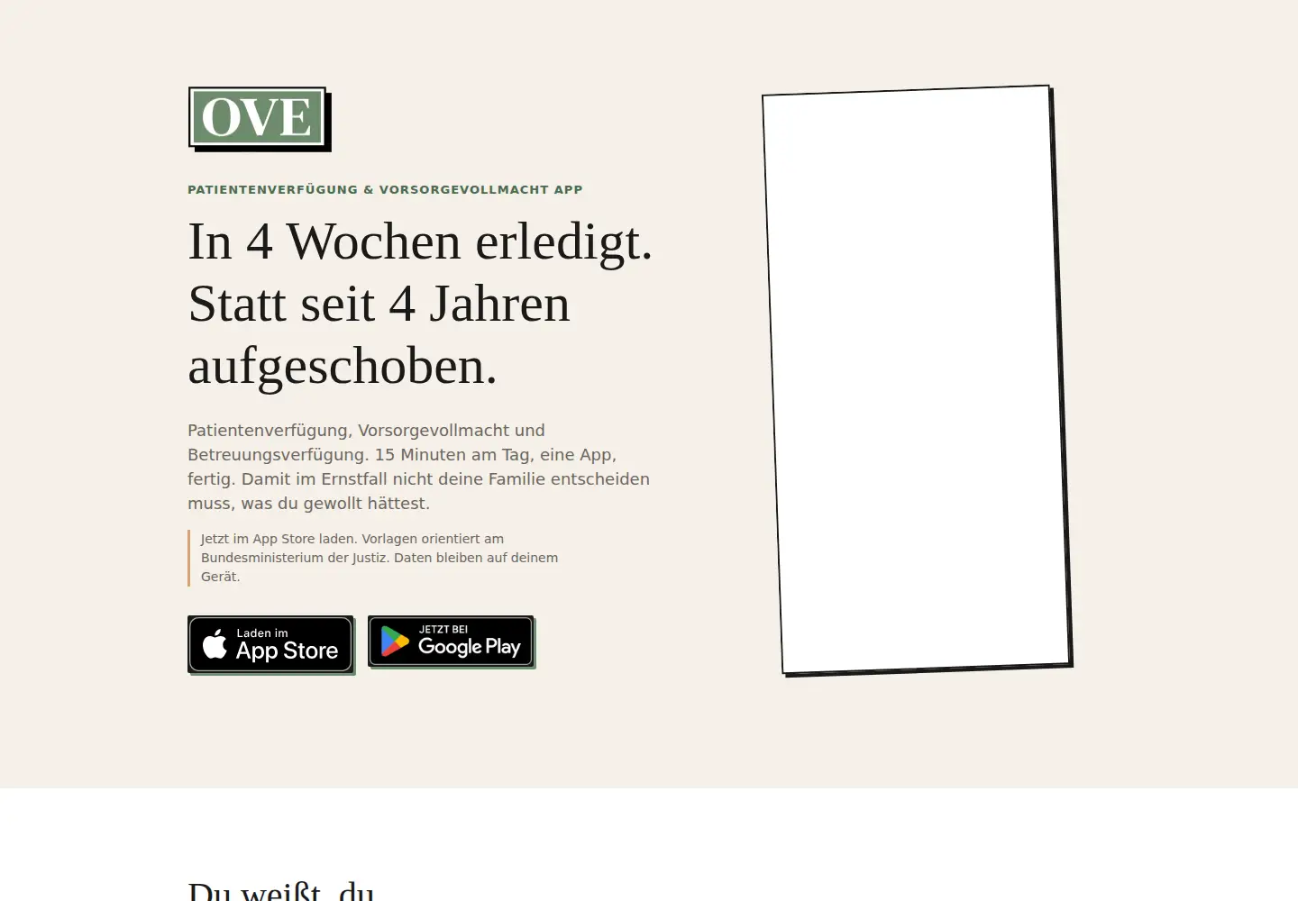 Captured homepage of ove-app.de in the current scan