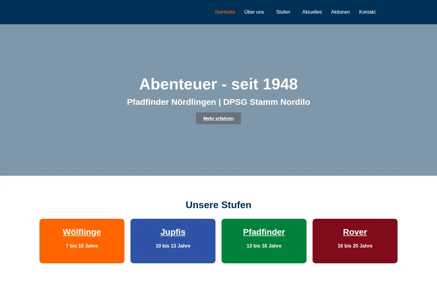 Screenshot of pfadfinder-noerdlingen.de