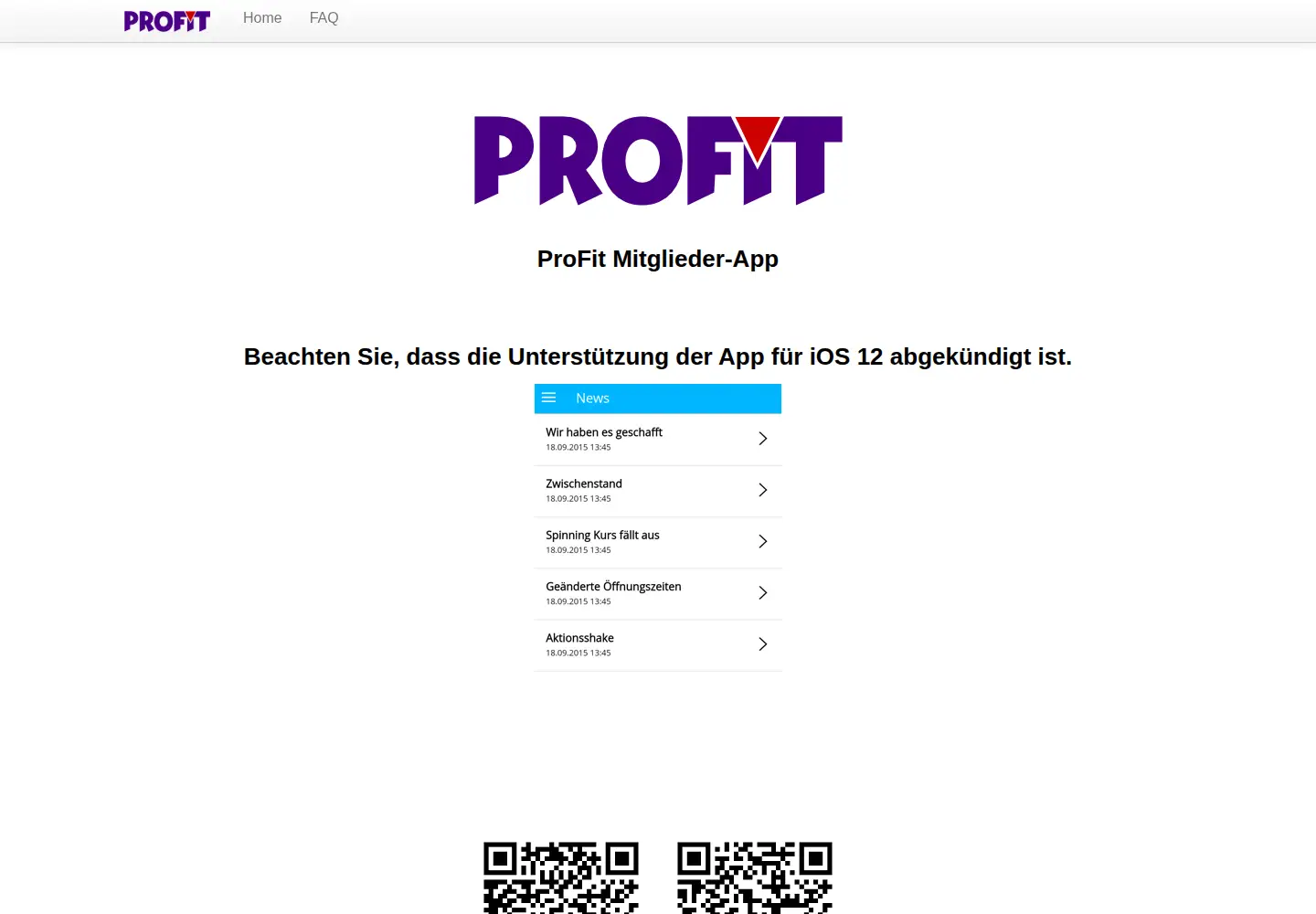 Captured homepage of profitapp.de in the current scan