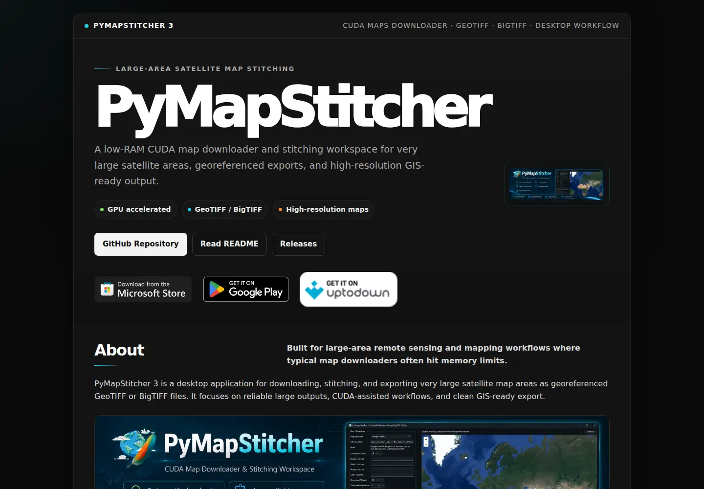 Captured homepage of pymapstitcher.de in the current scan