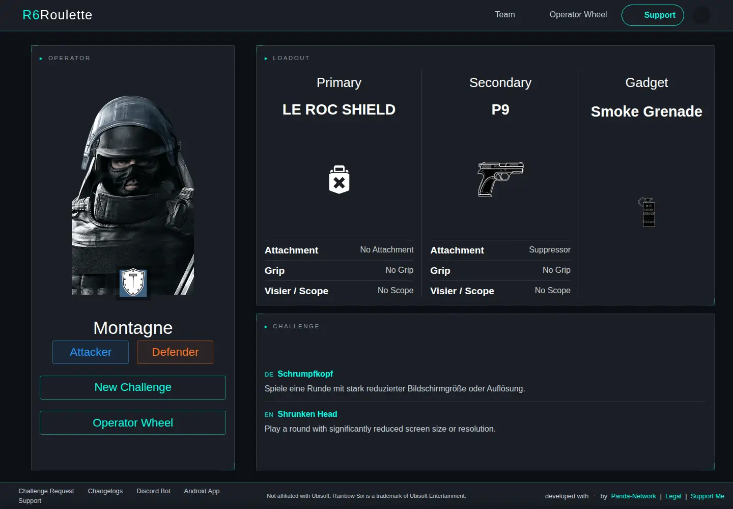 Captured homepage of r6roulette.de in the current scan