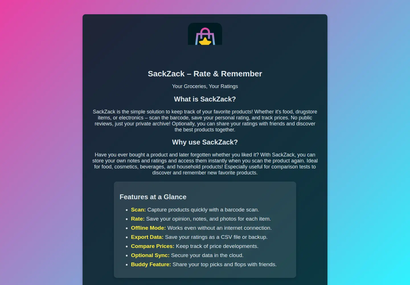 Screenshot of sackzack.de