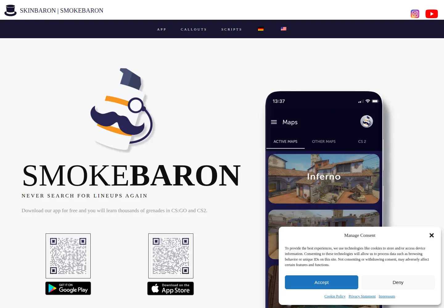 Screenshot of smokebaron.de