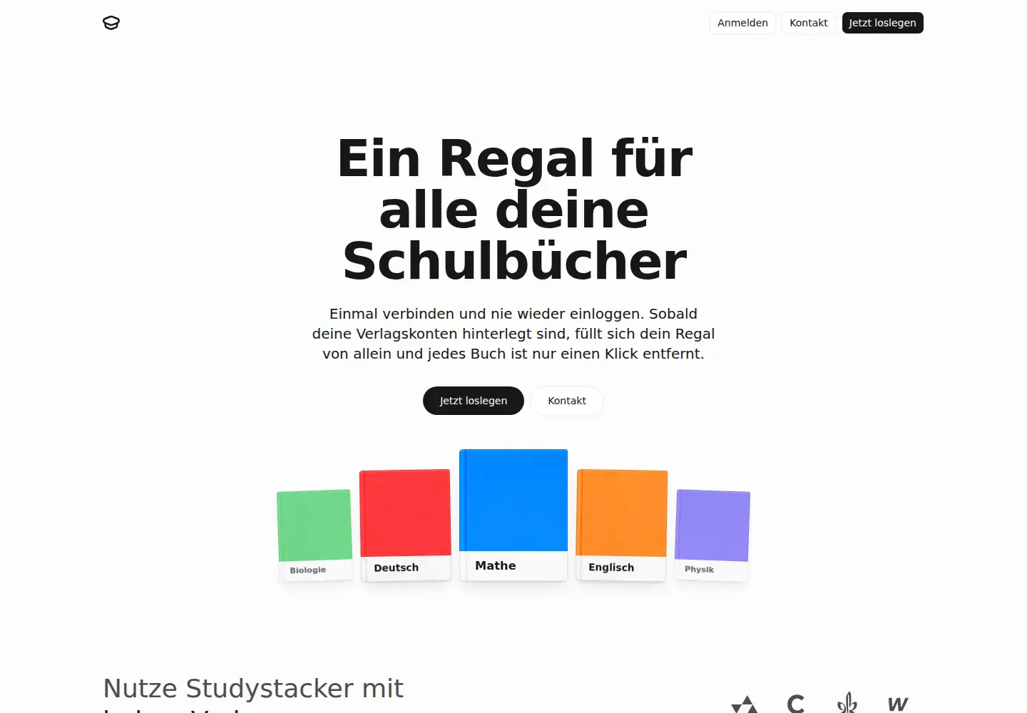 Captured homepage of studystacker.de in the current scan